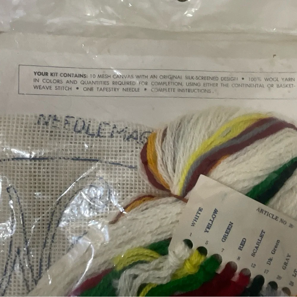 Vintage Jebba Needle Magic Needlepoint Kit Noel Stocking NOS Rare 70’s